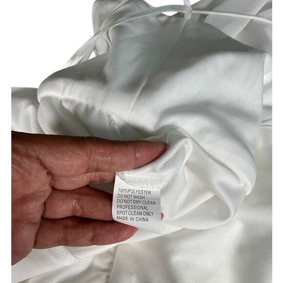 IEENA For MAC DUGGLE Long White Chiffon Formal Jumpsuit Evening Wear Size Medium - Picture 12 of 16